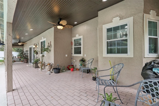 view of patio / terrace with ceiling fan