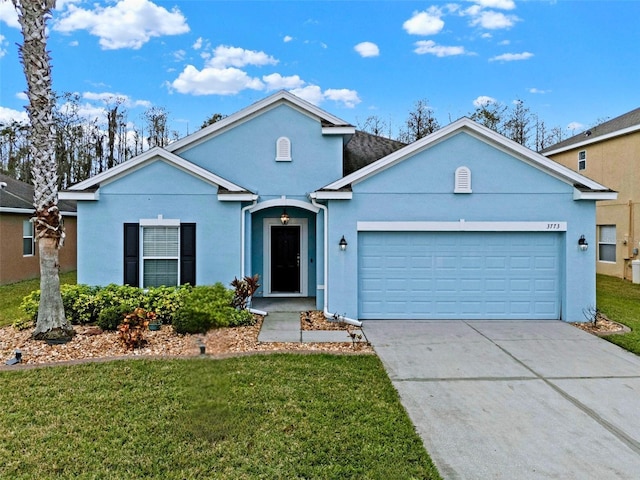 3773 Moon Dancer Pl, Saint Cloud, FL 34772 - view of front facade with a garage and a front yard