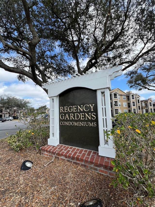 view of community sign