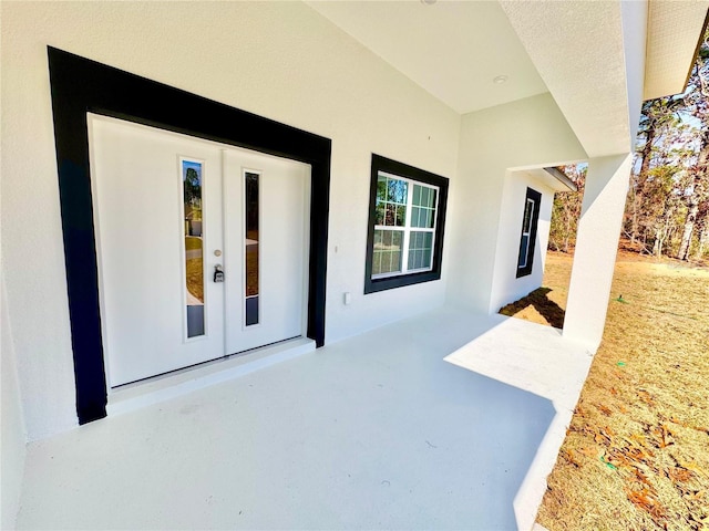 view of patio featuring french doors