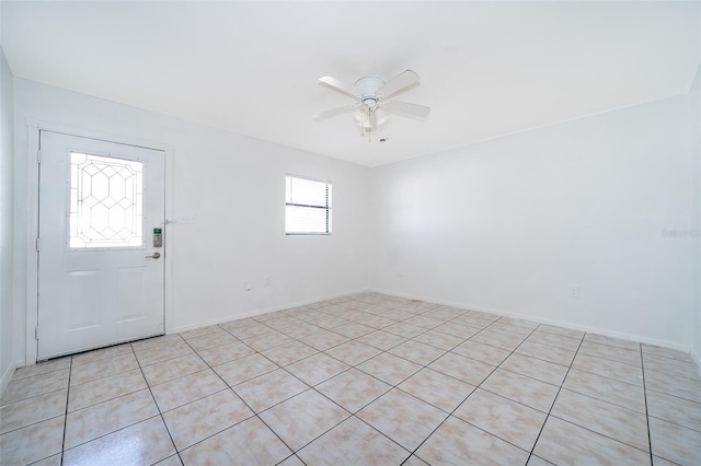 spare room featuring ceiling fan