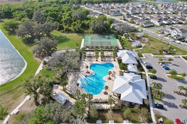 2429 Volunteer Ave, Kissimmee, FL 34744 - birds eye view of property featuring a water view