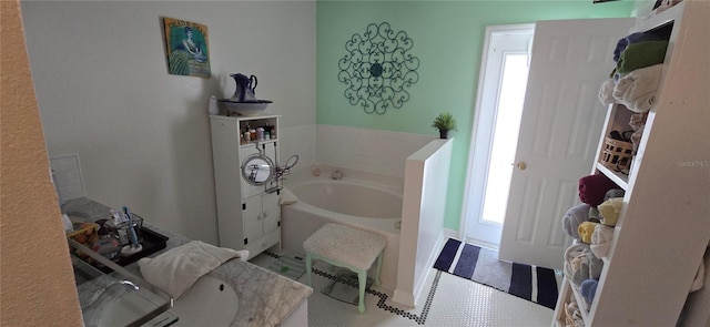 bathroom featuring a bathing tub