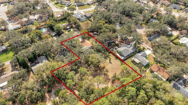 bird's eye view with a residential view