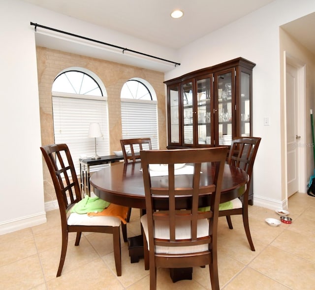 view of tiled dining area