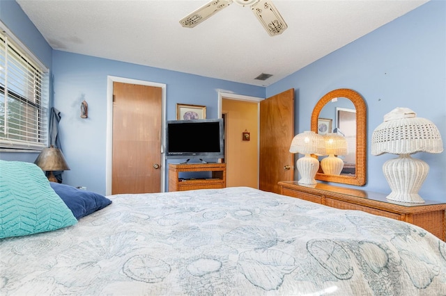 bedroom featuring visible vents