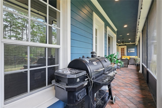 view of patio with a porch