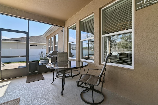 view of sunroom