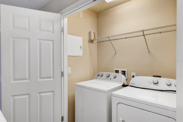 laundry room featuring washer and dryer