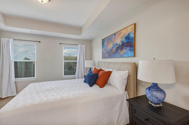 bedroom with a textured ceiling