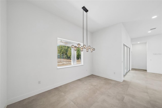 view of unfurnished dining area