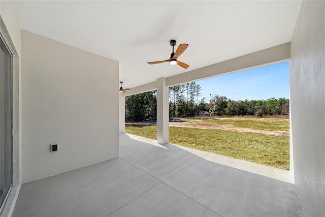 view of patio / terrace with ceiling fan