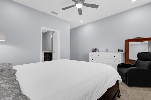 3337 Reedy Glen Dr, Kissimmee, FL 34758 - carpeted bedroom with ceiling fan and ensuite bath
