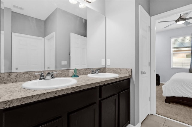 3337 Reedy Glen Dr, Kissimmee, FL 34758 - bathroom featuring tile patterned flooring, vanity, and ceiling fan