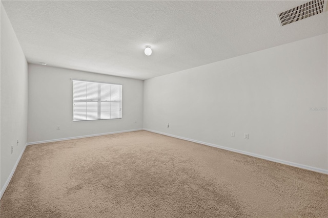 spare room with carpet and a textured ceiling