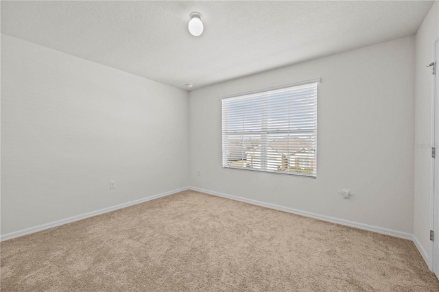 unfurnished room with carpet floors and a textured ceiling