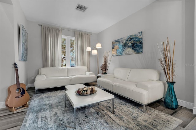 living room featuring hardwood / wood-style floors