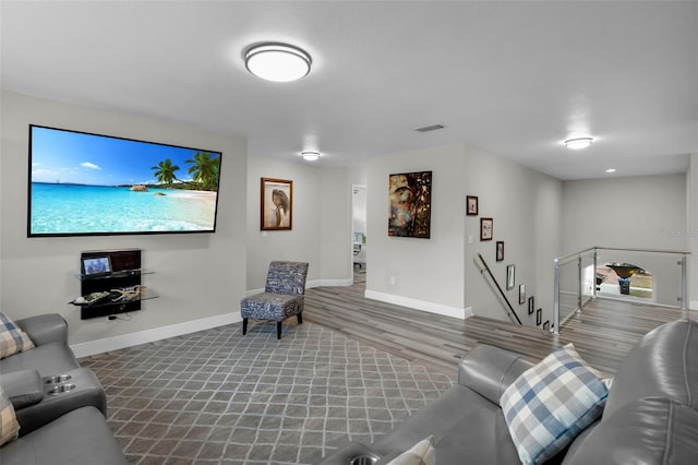 living room featuring hardwood / wood-style flooring