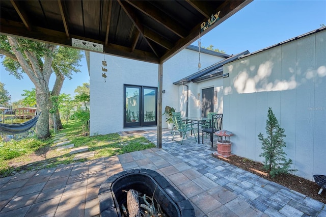 view of patio with outdoor dining area