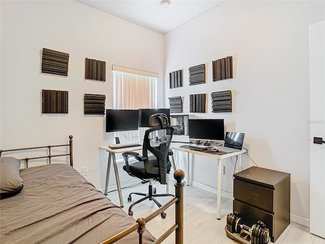 bedroom featuring light hardwood / wood-style floors