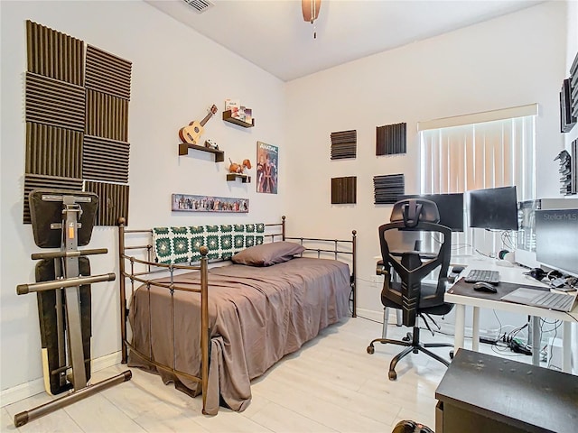 bedroom featuring light hardwood / wood-style floors