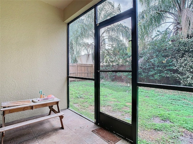 view of sunroom