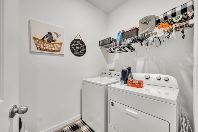 washroom featuring independent washer and dryer