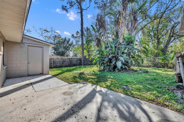 view of yard with a patio area