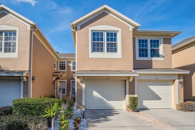 view of property with a garage