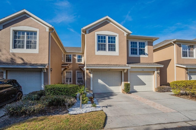 view of property with a garage