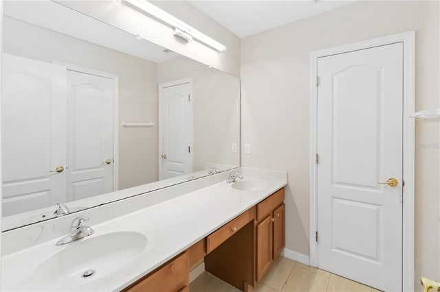 bathroom featuring vanity and tile patterned flooring