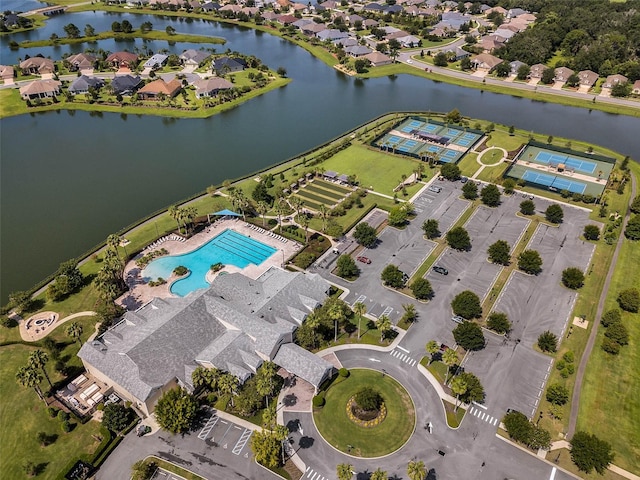 8456 Norwich Way, Mount Dora, FL 32757 - aerial view of property's location with a pool area and a large body of water