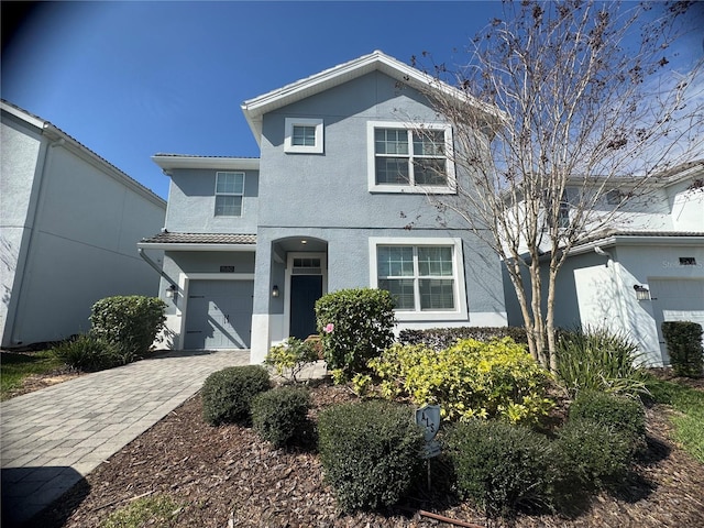 view of front property with a garage