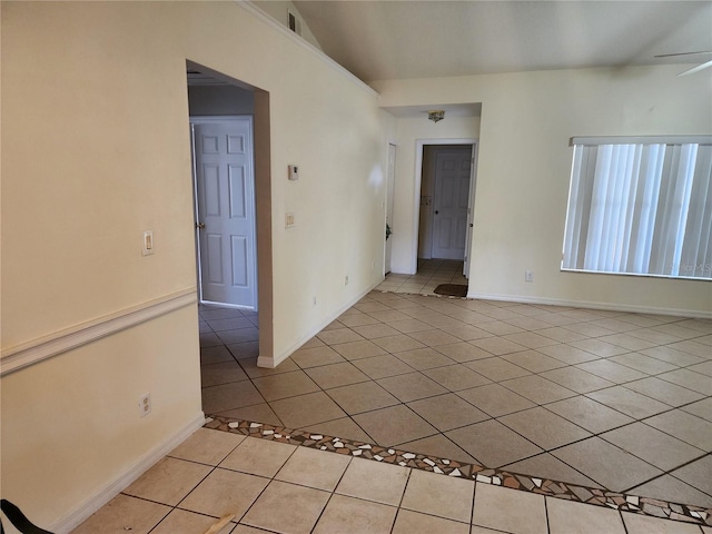 view of tiled spare room