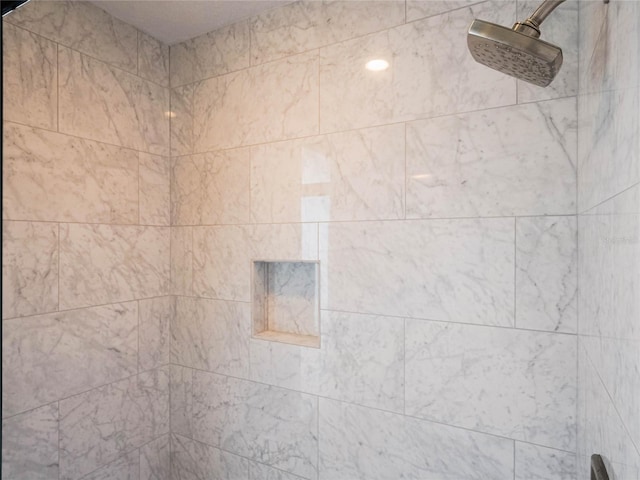 room details with a tile shower