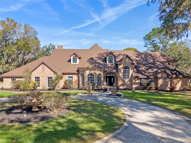 view of front facade featuring a front yard