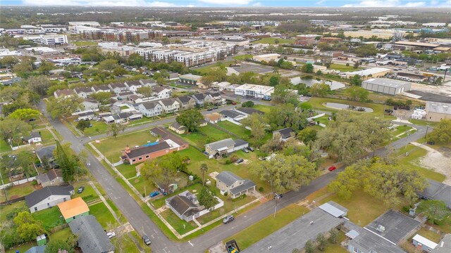 birds eye view of property with a residential view