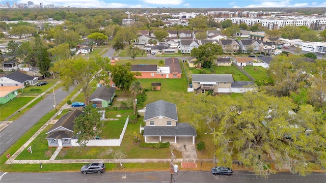 aerial view with a residential view