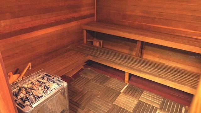 view of sauna