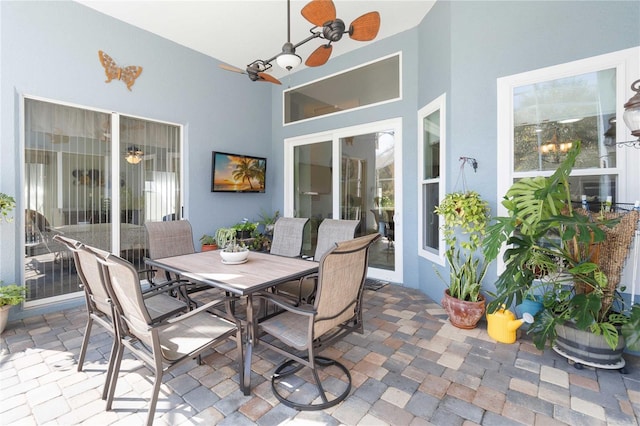 view of patio / terrace with ceiling fan