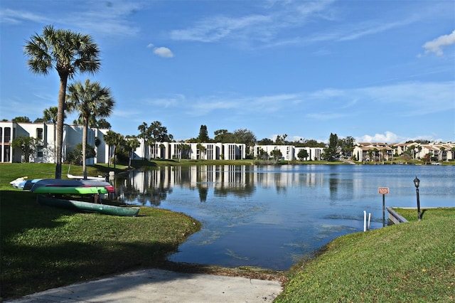 property view of water featuring a residential view