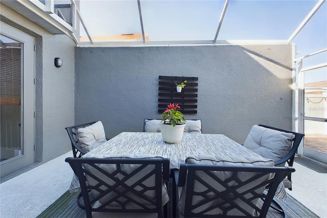 view of patio with a balcony