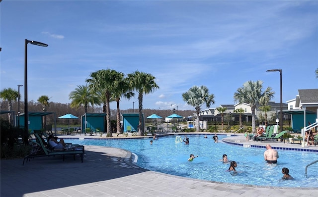 view of pool featuring a patio area