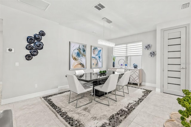 view of tiled dining space