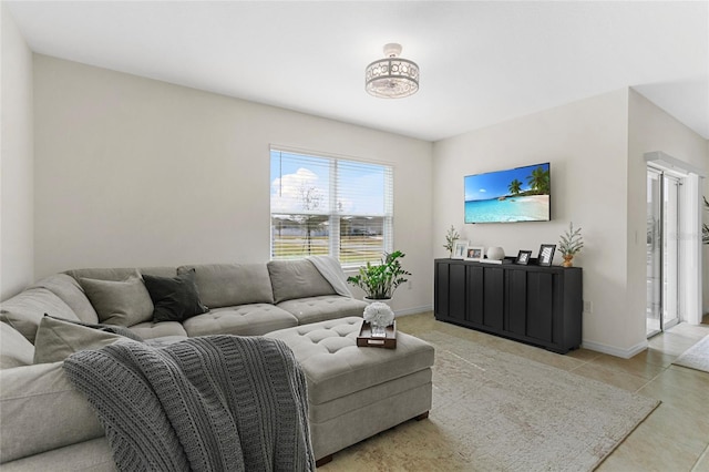 view of tiled living room