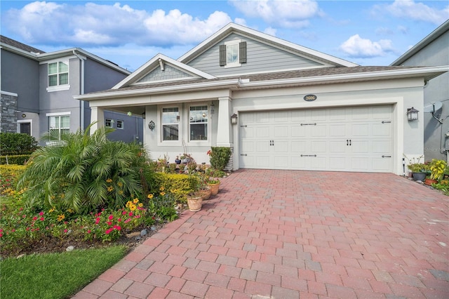 view of front of home with a garage