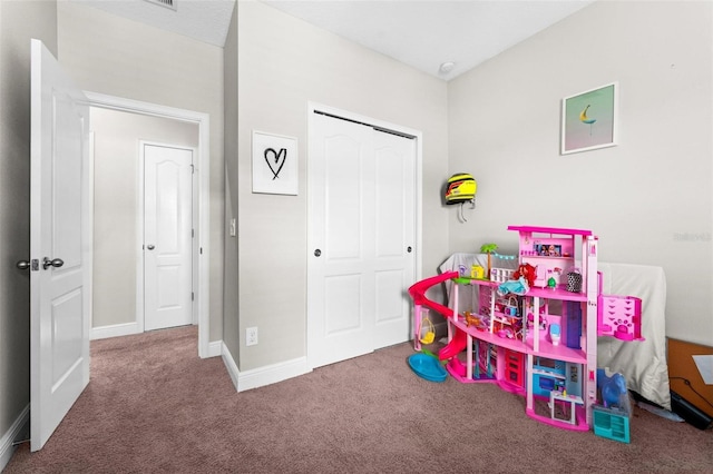 playroom featuring carpet flooring