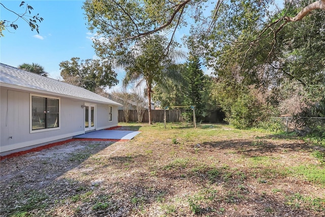 view of yard with a patio area