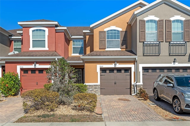 view of property featuring a garage