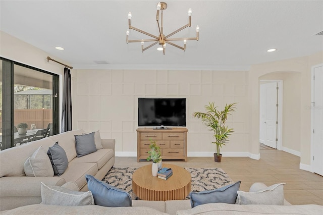 living room with light hardwood / wood-style flooring